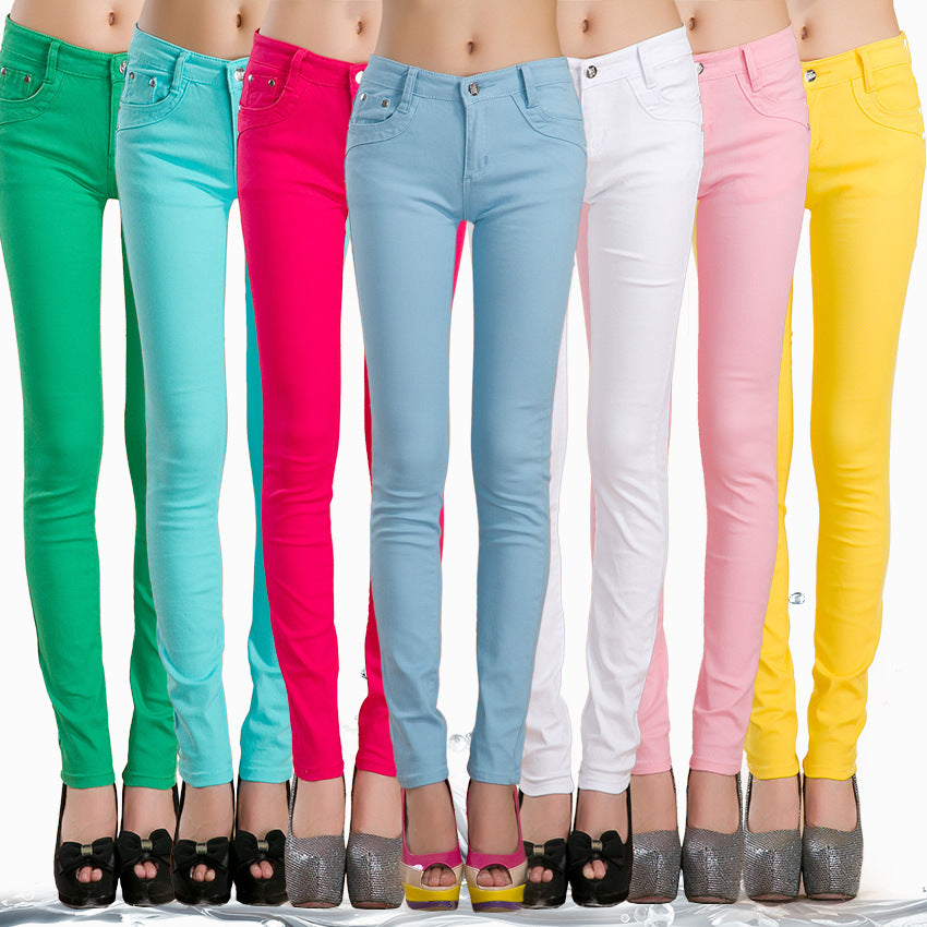 Womens Jeans Promotionnew Female Casual Slim Candy Colors Pencil Jeans Skinny Capris