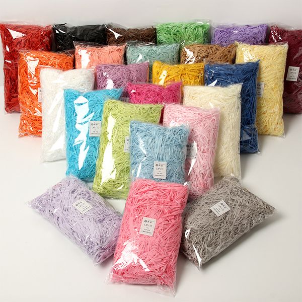 100g Colorful Shredded Crinkle Paper Raffia Candy Boxes DIY Gift Box Filling Material Wedding Marriage Home Decoration