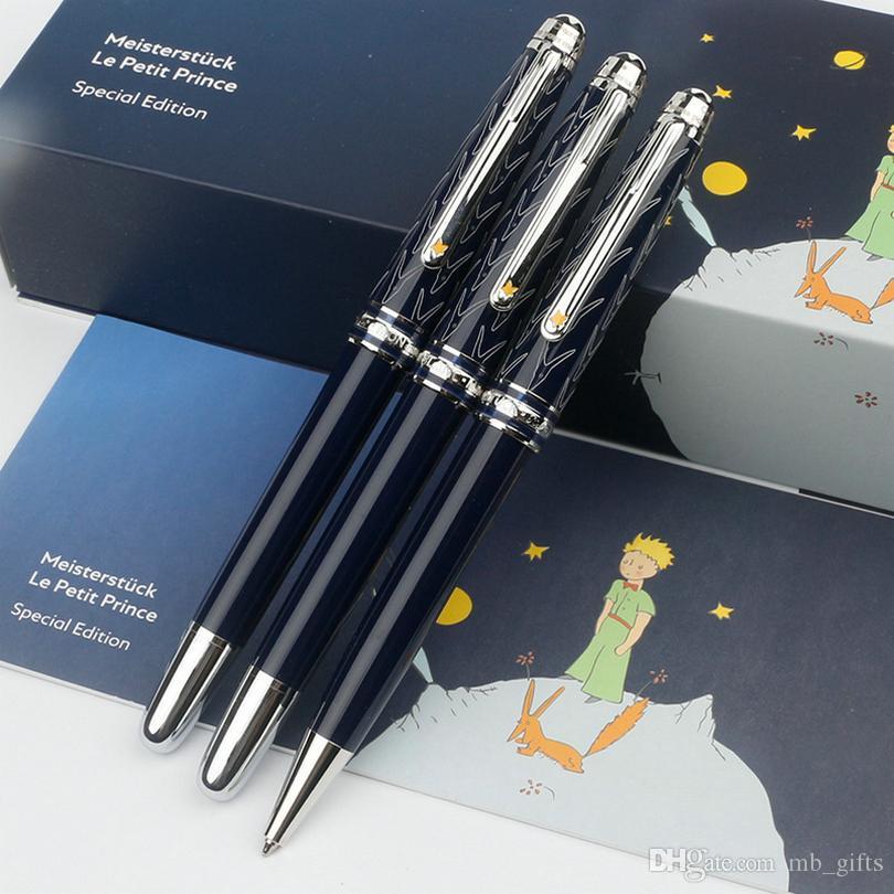 wholesale Promotion Le Petit Rollerball Ballpoint Pen Sier Metal Cap with Deep Blue Precious Resin Barrel Pens