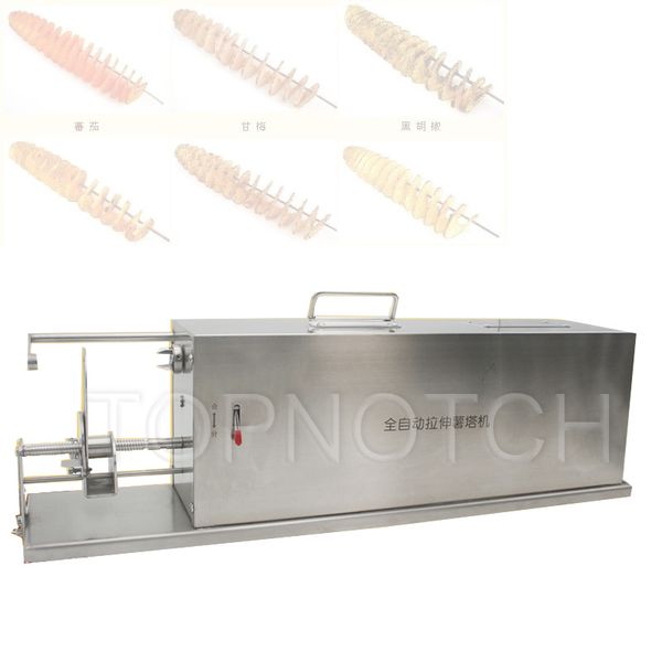 Electric Potato Spiral Cutter Machine Tornado Spud Tower Maker Stainless Steel Twisted Carrot Slicer Commercial