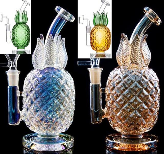 Hookahs Pink Pineapple Bong Rig Glass Bubbler Water Bongs Heady Dab Rigs Oil Gravity Glasses Pipes 14mm joint banger bowl