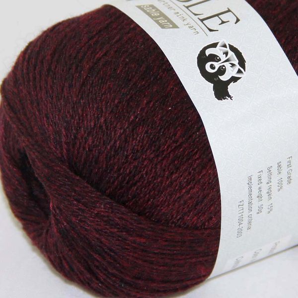 Sale 1ballsX50g Super Soft Pure Sable Cashmere yarn Wrap Shawls Hand Knitting Wool Crochet 243-23 Wine