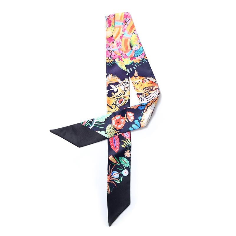 Scarves 2021 Scarf Printing Tiger Snake Silk For Women Foulard Fashion Ladies Bag Head B045