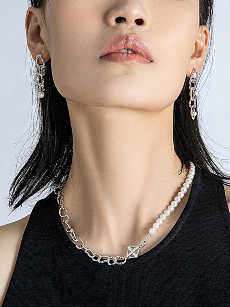 Chokers Timeless Wonder Fancy Zirconia Cross Glass Pearl Detachable Necklace Women Designer Jewelry Party Egirl Emo Rare Gift Japan 2535