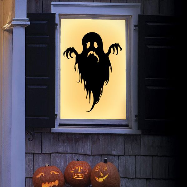 Horrible Halloween Ghost Stickers Wall Window Door Floor Decal Stickers Halloween Party Decoration Haunted House Prop