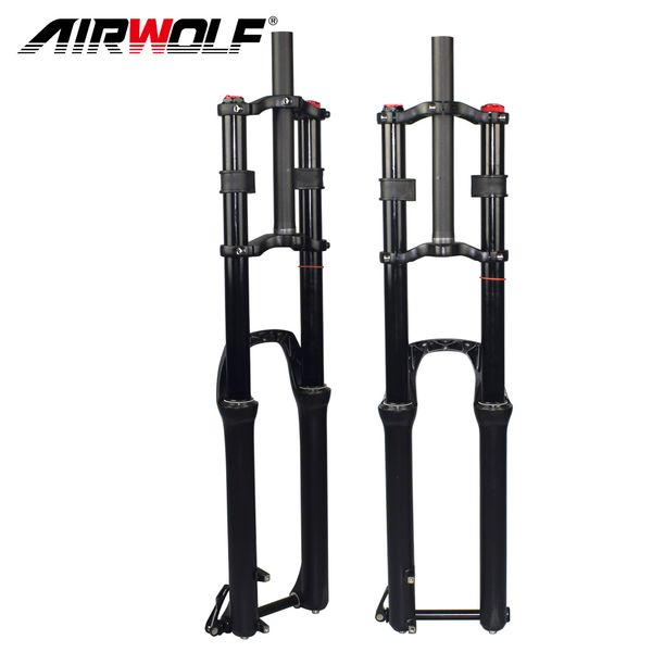 Airwolf MTB 29er Air Suspension Bicycle Front Fork Mountain Downhill Bike Forks 185mm Travel 1-1-8&quot; 100*15mm Thru Axle Disc brake DH Bi