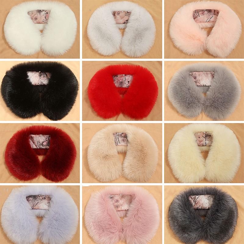Scarves Winter Fashion Faux Fur Scarf Hood Decor Shawl Multicolor Fake Bib Warm Thick Jackets Coat Collar 40-50cm