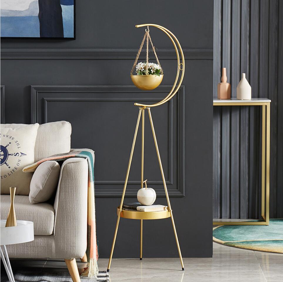 Balcony flower shelf Vases indoor hanging basket living room simple floor type multi-layer succulent green pineapple plant rack Vase