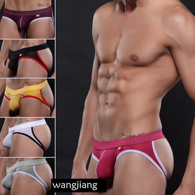 wholesale mens underwear back open wangjiang underpants briefs knickers no accessory lingerie Nylon spandex on sale 4003 SD