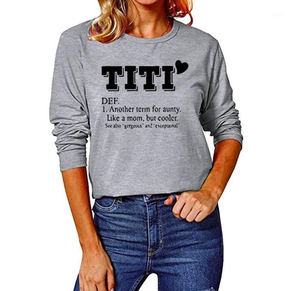 Women&#039;s Blouses & Shirts 2021 Titi Shirt Sweater Stitching Patchwork Pullover Jumpers Round Neck Long Sleeve Letter Print Top Blouse