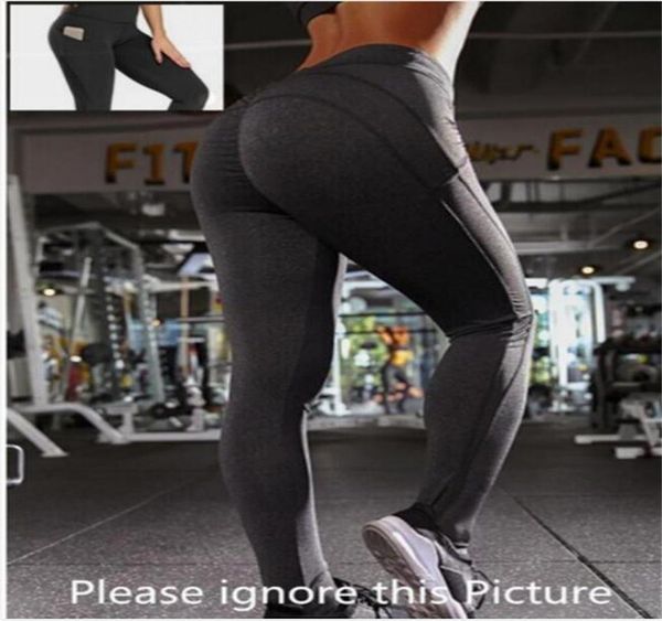 Free headbands Women yoga pants with pockets High Waist Sports Gym Wear Leggings Elastic Fitness Lady Overall Full Tights Workout