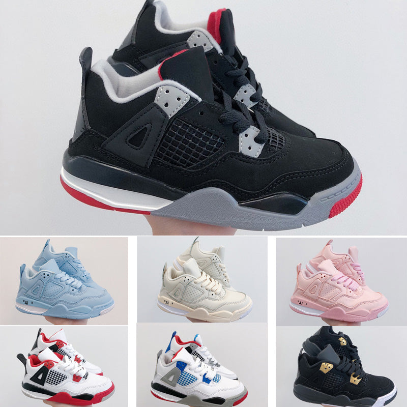 4 IV SAIL PURE WHITE Basketball Boots Children Boy Girl Kid youth sports shoes skate sneaker size EUR28-35