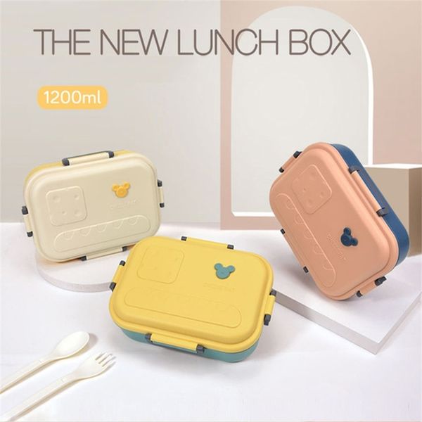 Cheese Microwave Lunch Box Portable Healthy Bento Box Leakproof Food Container Japanese Style Kitchen Children School Kids 210925