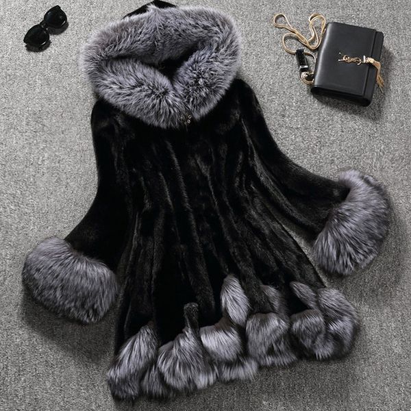 2021 winter fashion women faux fur coat woman luxury medium long fake fox coats mujer female Women&#039;s Outerwear Plus Size 4xl 5xl