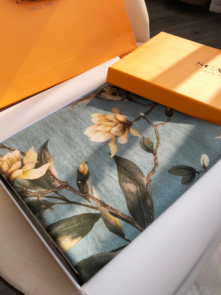 Scarves 100% Real Wool Scarf Women 2021 Printed Large Blanket Shawls And Wraps For Ladies Warm Pashmina Pure Winter