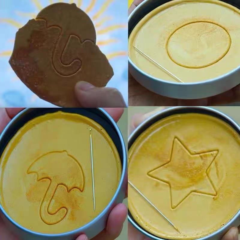 Korean Movie Sugar Honeycomb Cake Biscuit Mold 6-Piece Set Full Kit Dalgona Candy Recipe Round Pentagonal Star Umbrella-shaped Triangle