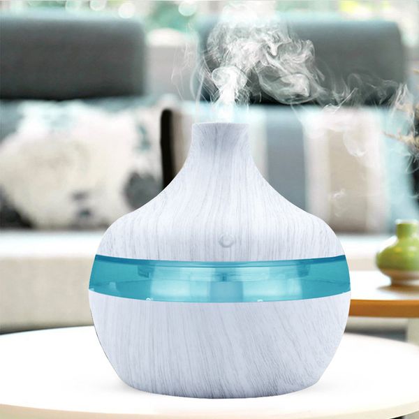 300ml Wood Grain Humidifier Aromatherapy Aroma Essential Oil Diffuser Office Bamboo Air Humidifiers Ultrasonic Cool Mist Diffusers with Chan