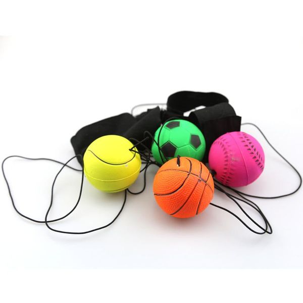 Decompression Stock Toy Wrist Band Elastic Fun Bouncy Fluorescent Rubber Ball Board Game Funny Elastics Balls Training Antistress Random ny