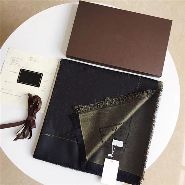 Wholesale Beautiful Scarf Cashmere and silk classic letter Scarves For Winter Womens square Wraps Size 140x140cm