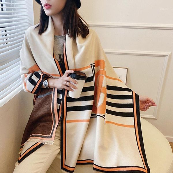 Autumn and winter Scarves Cashmere Scarf Women Pashmina Shawls Wraps Thick Warm Bufanda Hijab Winter Poncho Stoles Blanket High-end quality.