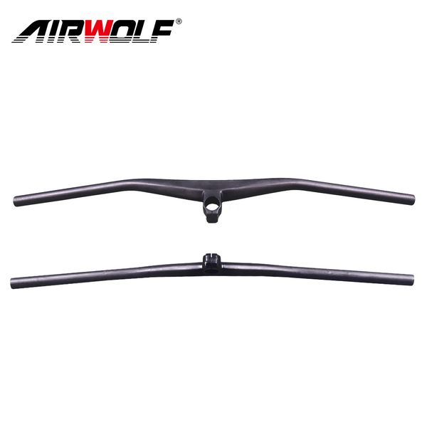 Airwolf Carbon Fiber Integrated mtb Handlebar Mountain Bike Aero Bar with Stem +2° Bicycle Handlebars 580-800mm 28.6mm stems 40-70mm length