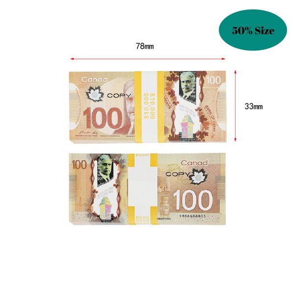 Prop Canadian Money 100s Canada Games CAD BANKNOTES Copy Movie Bill for Film Kid Play 594 5d9 5b6