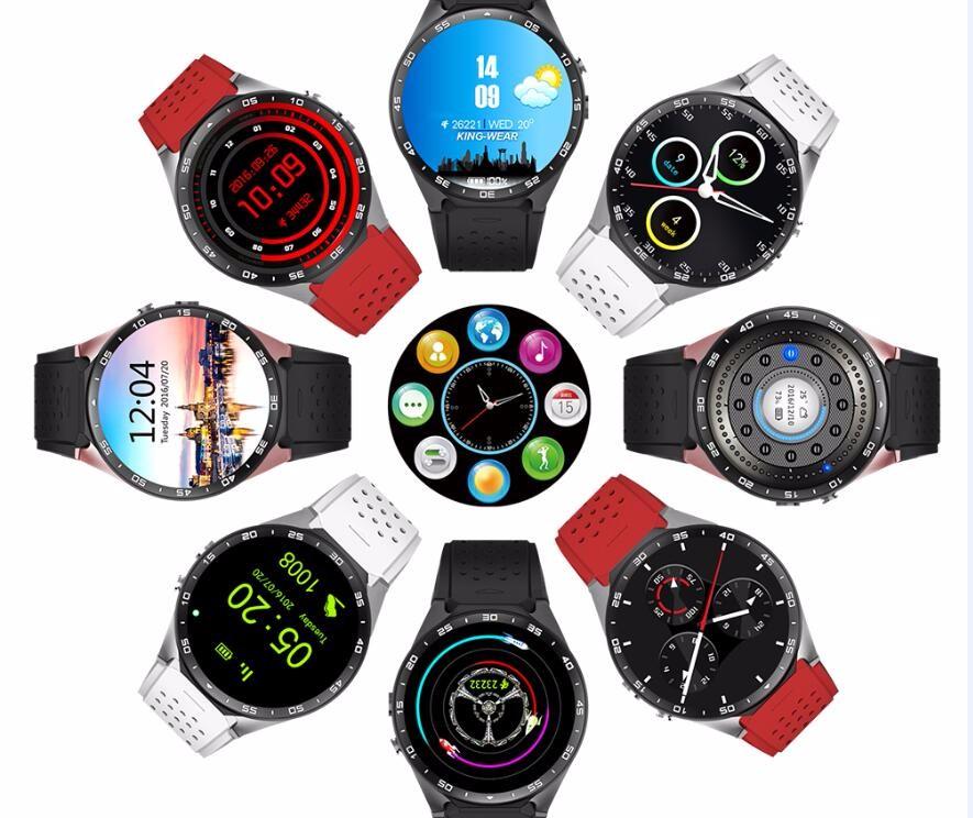 Microphones China Factory Price KW88 3G Smart Watch With Sim Card WIFI GPS