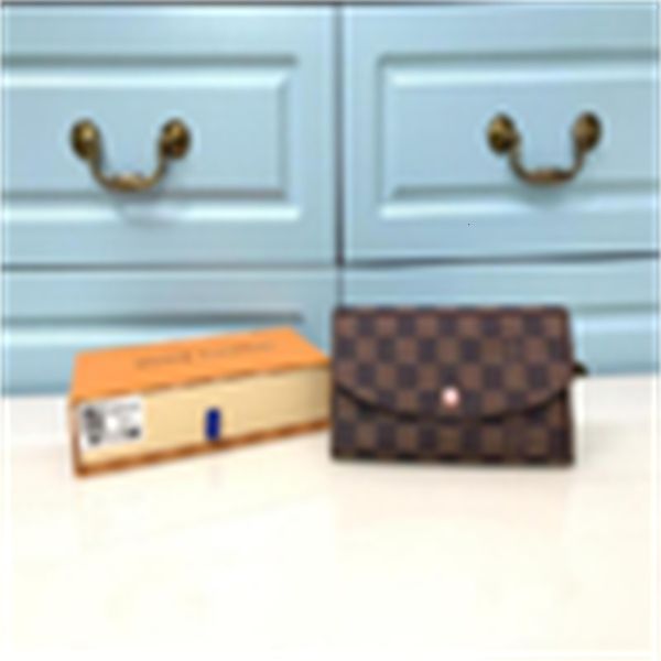 Card Brand Designer Luxury N60214 Key Brown Checkered Long Wallet Real Phone Leather Compact Long Wallets Chain Holders Wallet Pouches Cases