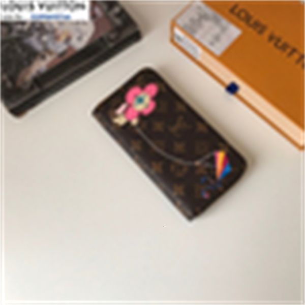 Holders Brand Designer Luxury M69054 Sun Phone Flower Zip Wallet Women Real Leather Card Long Wallets Chain Wallet Pouches Key Cases Purse C