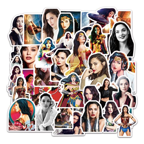 50PCS-Lote Movie Won-der Women Macbook Sticker Personalized Graffiti Star Decal For Laptop Car Motorcycle Scooter Notebook Luggage Gift DIY