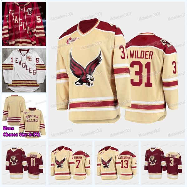 NCAA Boston College Eagles Hockey Jersey Henry Wilder Eric Dop Marc McLaughlin Patrick Giles Patrick Eaves Cam Atkinson Jack McBain Brian Bo