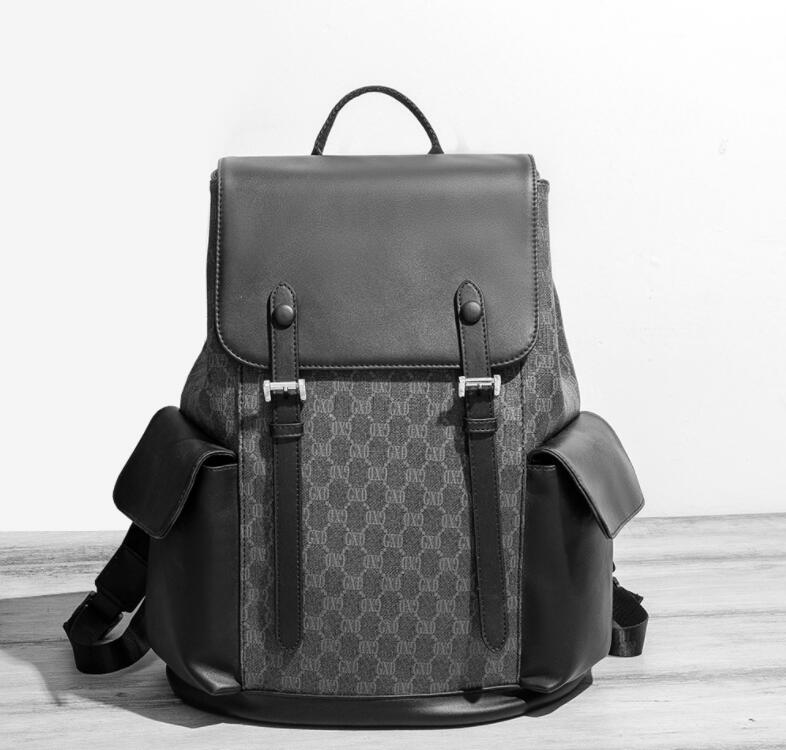 Factory wholesale men backpacks college style high-capacity fashion schoolbag street trend printed handbag outdoor sports leisure leather plaid shou