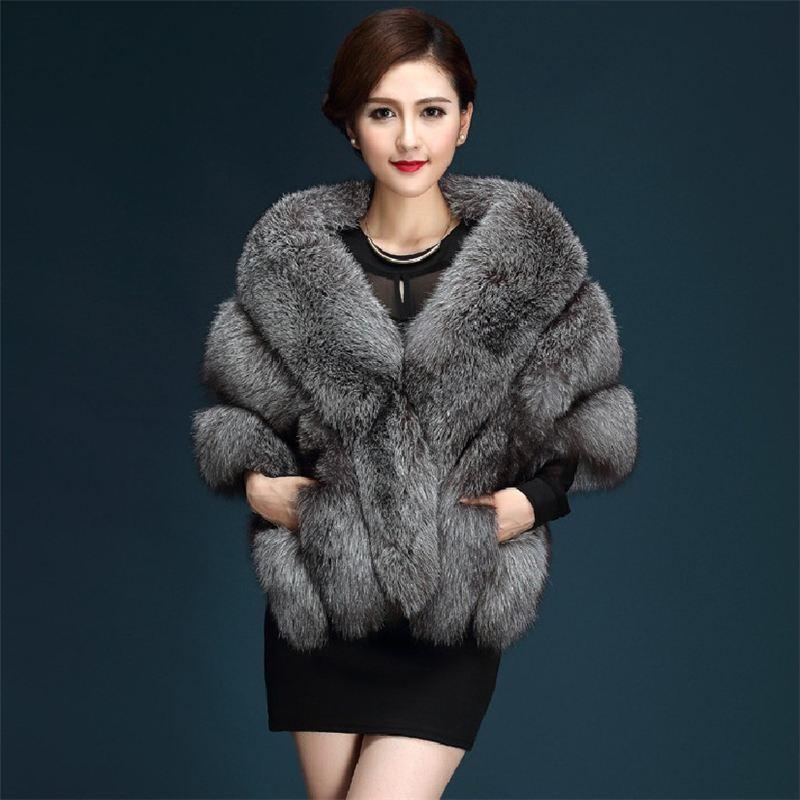 Women&#039;s Fur & Faux Women Wedding Shawl Bridal Jacket Evening Party Dress Female Wraps Shoulder Capes Slim Lady Fake Cloak X63