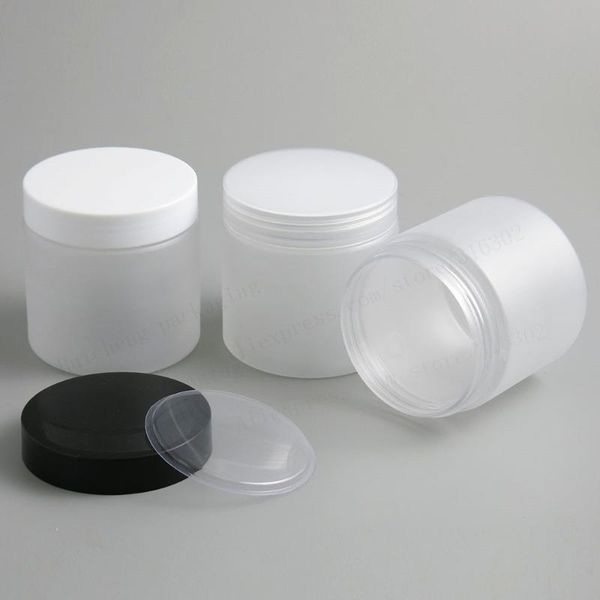2021 6.66 oz Frost Large Refillable PET Plastic jar with plastic cap 200ml 200cc Empty Cosmetic Containers pot Shampoo Jars 20pcs