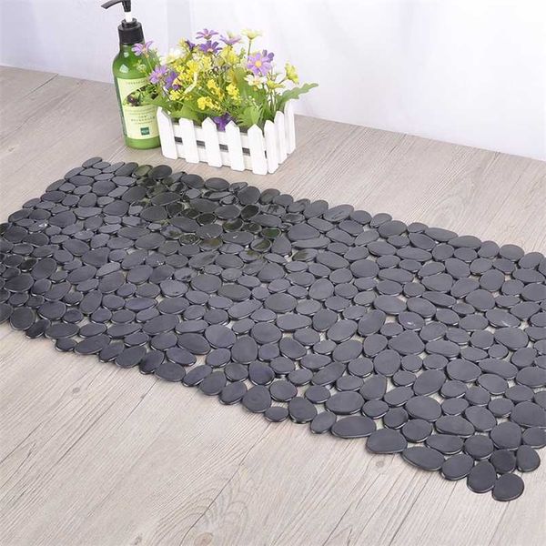 Rubber Stone Bath Mat Long Anti Slip Bathtub Mats Suction Cup Shower Cushion Kitchen Foot Pad PVC Antiskid Bathroom Accessories 211130