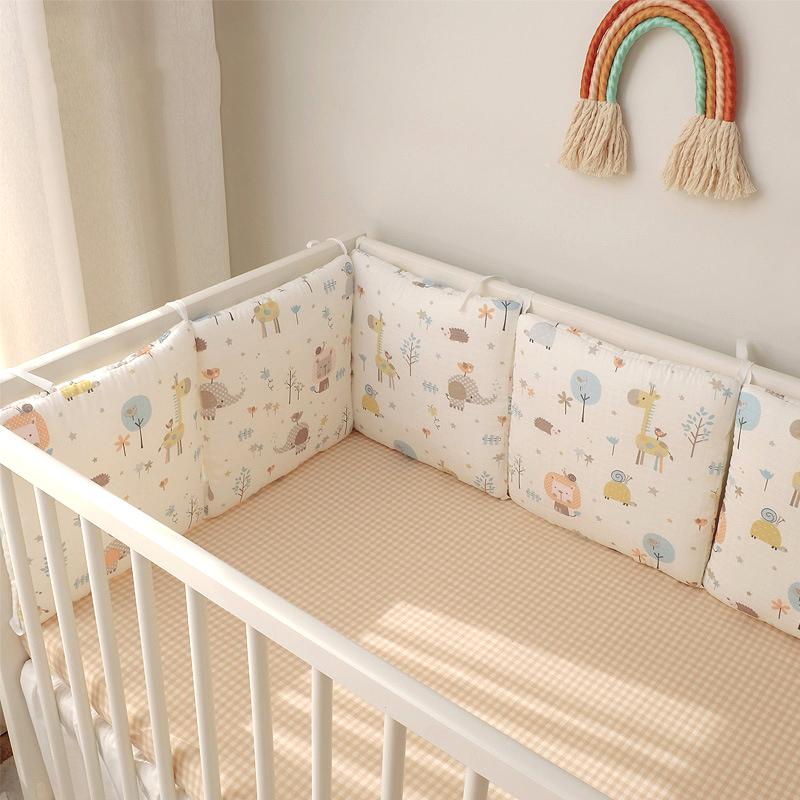 Bedding Sets 6pc-set Crib Protection Pad Square Bed Surrounding Decoration Printed Pillow Circumference Bumper Baby Set