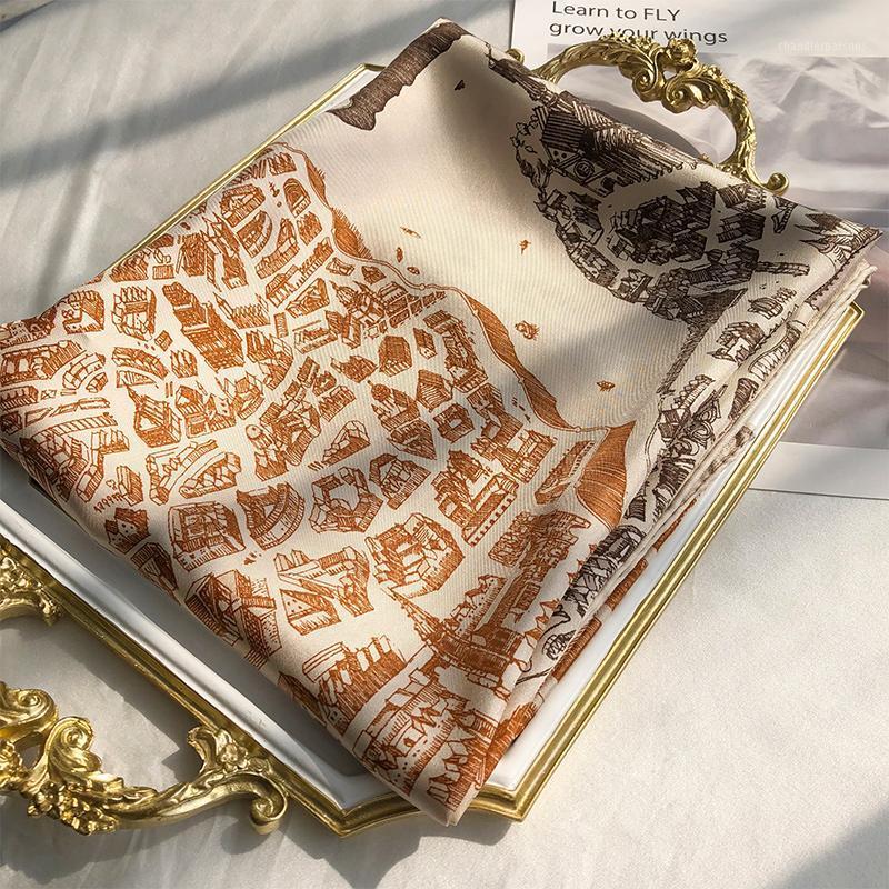 Scarves Real 70% Cashmere 30% Silk Scarf For Women Hand Rolled 140*140 Office Air Conditioning Shawl Soft