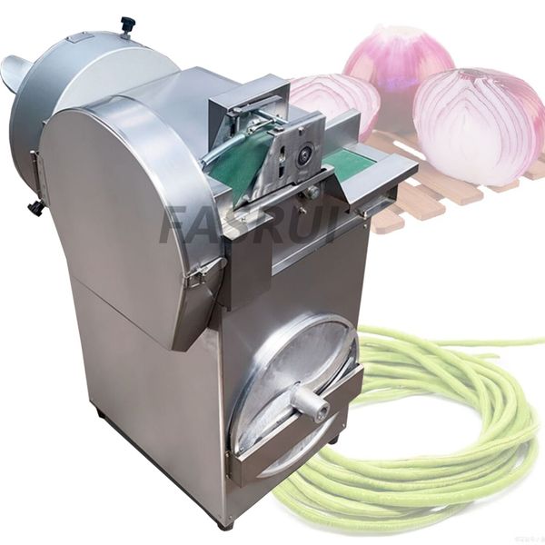 Double Machine Head Vegetable Cutter Multi Functional Automatic Fruit Vegetables Potato Radish Slices Vegetable Cutting Maker