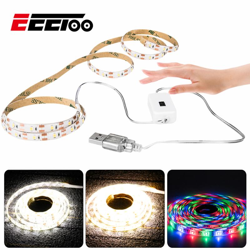 Night Lights Hand Sweep Sensor LED Strip Light Flexible USB 5V Diode Tape Table For TV Backlight Closet Cabinet Kitchen