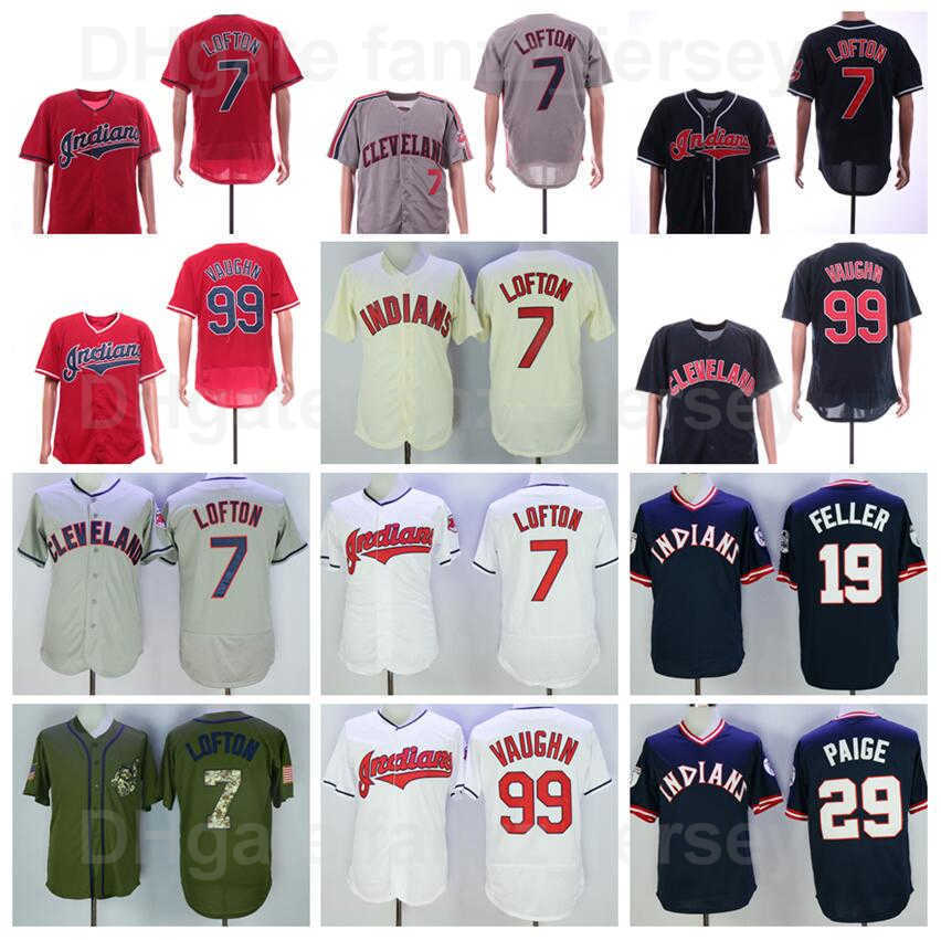 Retro Baseball 99 Rick Vaughn Jersey Retire 7 Kenny Lofton 19 Bob Feller 29 Satchel Paige Pullover Cooperstown Flexbase Navy Blue White Red Beige 19