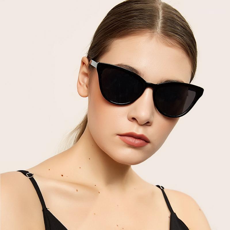 Vintage Cateye Sunglasses Women Designer Mirror Sun Glasses Cat Eye Shade For Solid Color Eyeglasses MM491