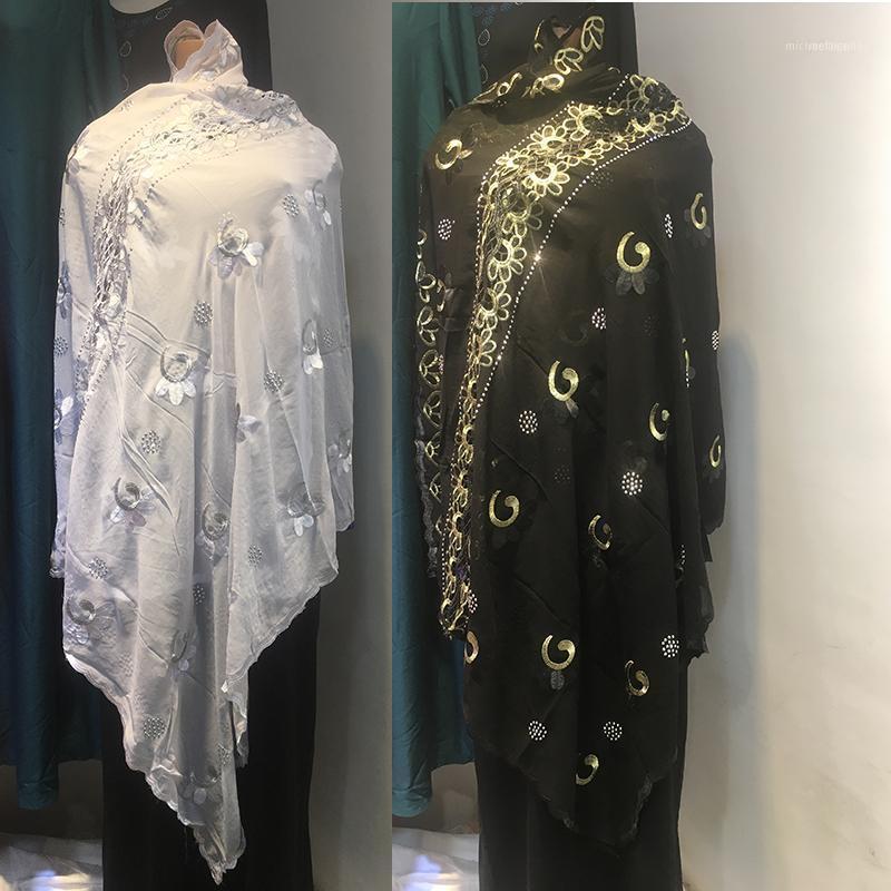 Scarves Ramadan African Dubai Cotton For Pray Emroider Ring Diamond Shawl Wrap Lace Stole Net Scarf Headband Hijab1