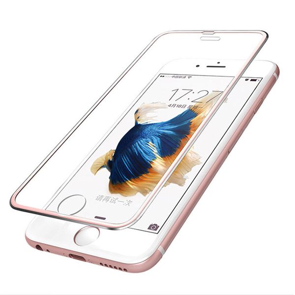 3D edge Protecitve Glass Screen Protector for iPhone X XS 6 6s 7 8 Plus 7Plus 8Plus Black Rose Gold Full Cover Tempered Film 9H