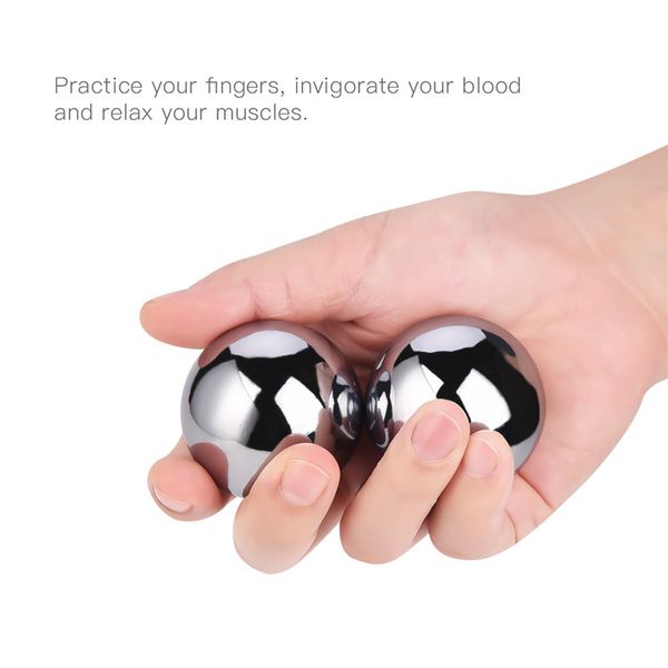 2pcs Baoding Balls Silver Home Outdoor Stress Relief Finger Exercise Therapy Handballs Fitness Equipment Health Care Durable