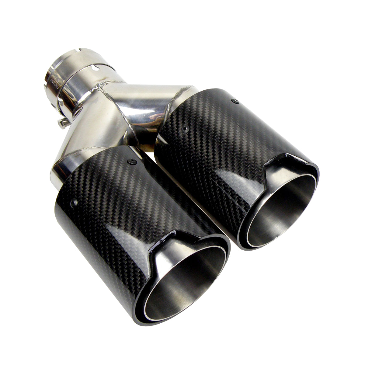 Dual Carbon Fiber + 304 Stainless Steel Universal car exhaust pipe Exhaust Muffler tips for BMW