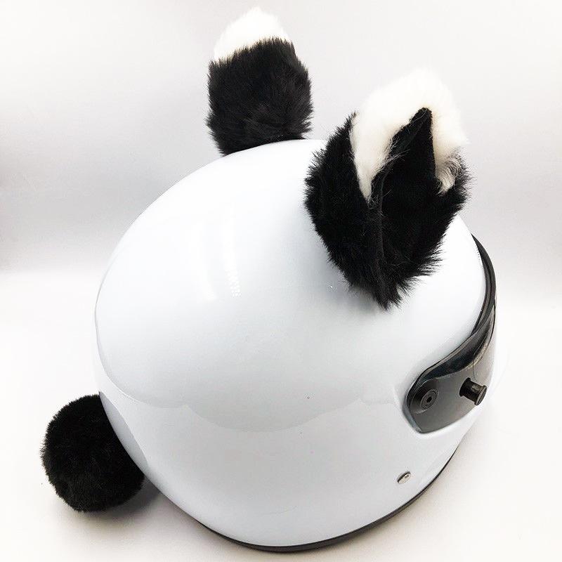 Motorcycle Helmets 2Pcs-Pair Creative Cute Helmet Plush Cat Ears Deco Motocross Decor Sticker Accessories Cosplayer Styling