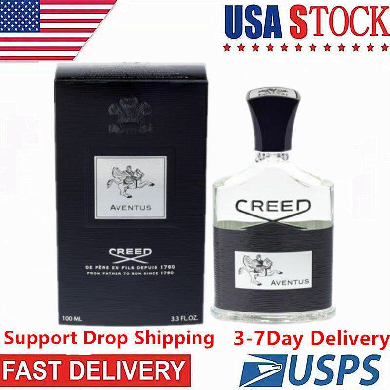 Quality Men Long-lasting Perfume Creed Aventus French Eau De Parfum Spray Man Fragrance Cologne 100ml US Fast Shipping