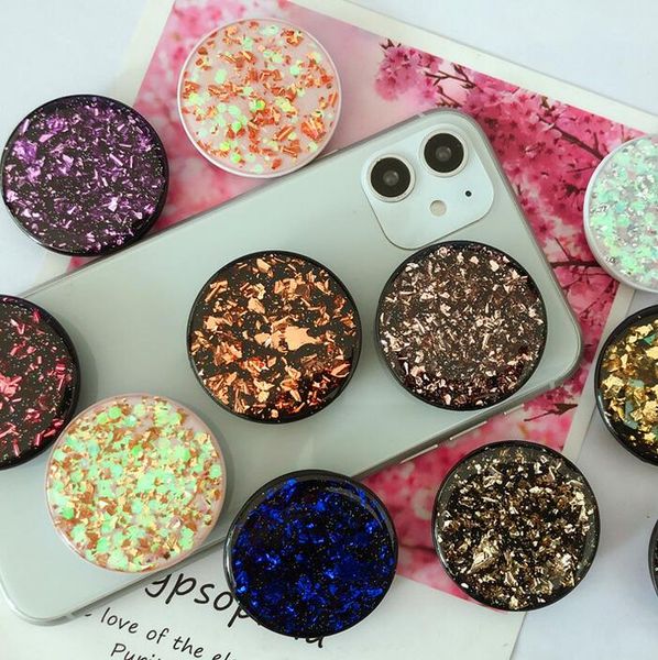Glitter Mobile Phone Expanding Holder Mount Socket Fold Smartphones Pocket Desktop Bracket CellPhone Stand Holder