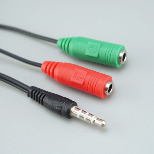 3.5mm audio Y Splitter cable mic earphone headphones jack Stereo Splitter 3.5mm male to 2 Dual female