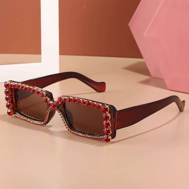 Smalll Square diamond Sunglasses Full Frame Women Men Colorful Transparent Retro Sunglass Rectangle Female Candy Color Eyewears ESNQ6935